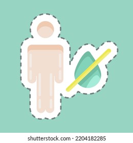 Corte de la línea adhesiva Deshidratación. adecuado para el símbolo de la gripe. diseño simple editable. vector de plantilla de diseño. ilustración simple