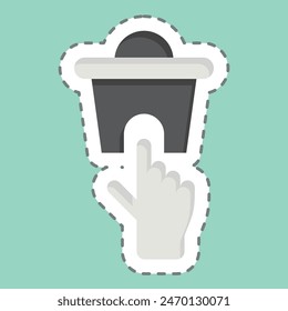 Borrar de corte de línea de pegatina 2. relacionado con símbolo de Borrar. ilustración de diseño simple