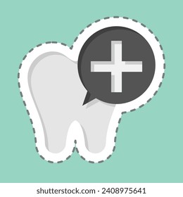 Sticker line cut Dental Implants. related to Dental symbol. simple design editable. simple illustration