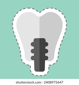 Sticker line cut Dental Prosthetics. related to Dental symbol. simple design editable. simple illustration