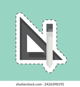 Sticker line cut Designer Tools. relacionado con el símbolo Creative Concept. diseño simple editable. ilustración simple
