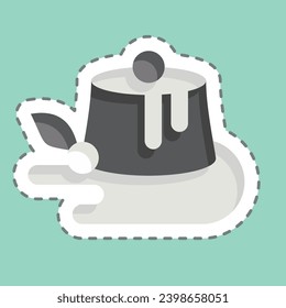 Sticker line cut Dessert. related to Cooking symbol. simple design editable. simple illustration