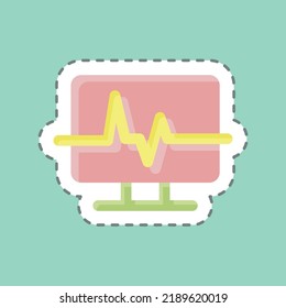 Sticker line cut Diagnostic. suitable for education symbol. simple design editable. design template vector. simple illustration