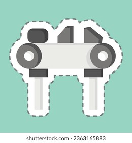 Sticker line cut Diamond. related to Mining symbol. simple design editable. simple illustration