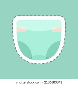 Corta el pañal de la línea adhesiva. símbolo adecuado para niños. diseño simple editable. vector de plantilla de diseño. ilustración simple