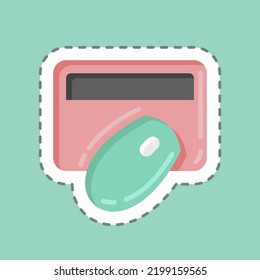 Sticker line cut Digital Banking. suitable for education symbol. simple design editable. design template vector. simple illustration