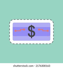 Sticker line cut Digital Currency. suitable for digital web symbol. simple design editable. design template vector. simple symbol illustration