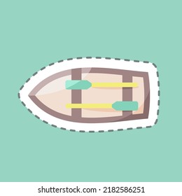 Sticker line cut Dinghy. suitable for Education symbol. simple design editable. design template vector. simple illustration