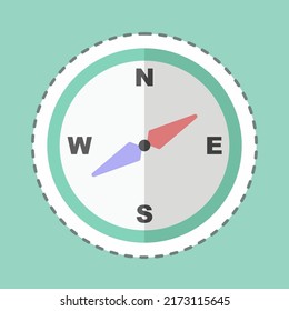 Sticker line cut Directions. suitable for Sea symbol. simple design editable. design template vector. simple symbol illustration
