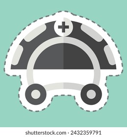 Sticker line cut Disk Break. related to Garage symbol. simple design editable. simple illustration
