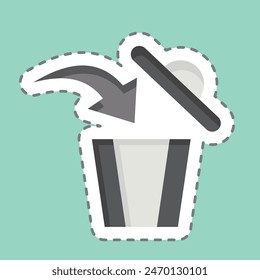Sticker line cut Dispose. related to Delete symbol. simple design illustration