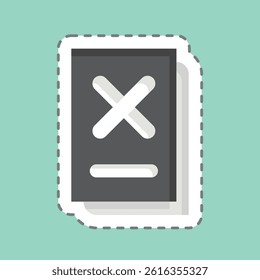 Sticker line cut Document. related to Exclamation symbol. design editable