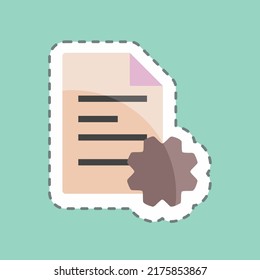 Sticker line cut Document Settings. suitable for Programming symbol. simple design editable. design template vector. simple symbol illustration