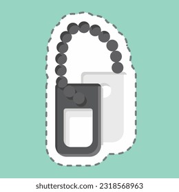 Sticker line cut Dog Tag. related to Military symbol. simple design editable. simple illustration