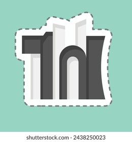 Sticker line cut Doha. related to Qatar symbol. simple design illustration.