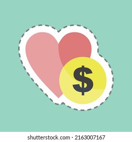 La línea de adhesivos cortó la donación. adecuado para el símbolo comunitario. diseño simple editable. vector de plantilla de diseño. ilustración de símbolo simple