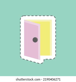 Sticker line cut Door. suitable for building symbol. simple design editable. design template vector. simple illustration