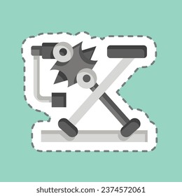 Sticker line cut Door Window. related to Car Maintenance symbol. simple design editable. simple illustration