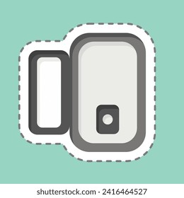 Sticker line cut Door Window Sensor. related to Smart Home symbol. simple design editable. simple illustration