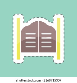 Sticker line cut Doors. suitable for Wild West symbol. simple design editable. design template vector. simple symbol illustration