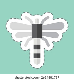 Sticker line cut Dragonfly. related to Insects symbol. design editable