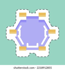 Sticker line cut Draw Polygon. related to Graphic Design Tools symbol. simple design editable. simple illustration. simple vector