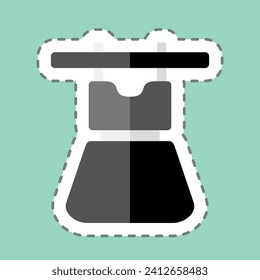 Sticker line cut Dress Drying. related to Laundry symbol. simple design editable. simple illustration