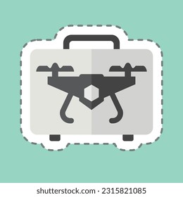 Sticker line cut Drone Case. related to Drone symbol. simple design editable. simple illustration