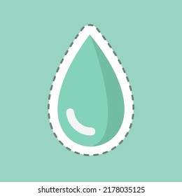 Sticker line cut Drop. suitable for Spa symbol. simple design editable. design template vector. simple symbol illustration