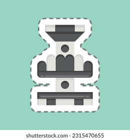 Sticker line cut Drop Tower. related to Amusement Park symbol. simple design editable. simple illustration