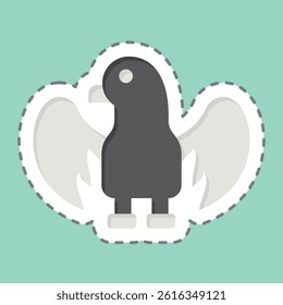 Sticker line cut Eagle. related to Kazakhstan symbol. design editable