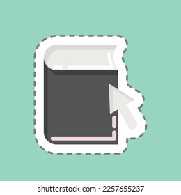 Sticker line cut Ebook. related to Education symbol. simple design editable. simple illustration