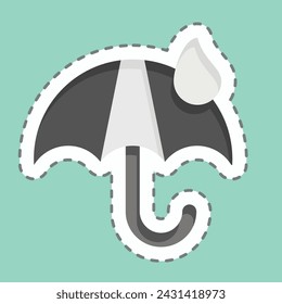 Sticker line cut Eco Umbrella. relacionado con Símbolo de ecología. diseño simple editable. ilustración simple