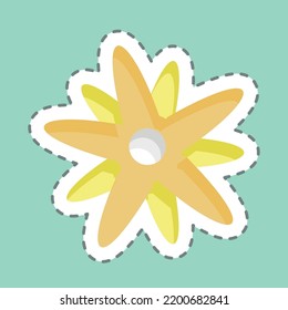 Sticker line cut Edelweiss. suitable for education symbol. simple design editable. design template vector. simple illustration