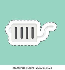 Sticker line cut Ehaust System. related to Car Service symbol. repairin. engine. simple illustration