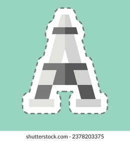 Sticker line cut Eiffel Tower. related to France symbol. simple design editable. simple illustration