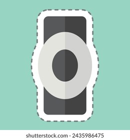 Sticker line cut Elbow Protector. related to Hockey Sports symbol. simple design editable