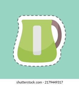 Sticker line cut Electric Kettle. suitable for Drink symbol. simple design editable. design template vector. simple symbol illustration