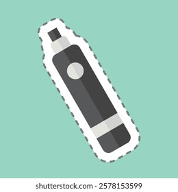 Sticker line cut Electronic Cigarette. related to Vape symbol. design editable