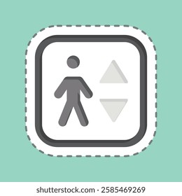 Sticker line cut Elevator. related to Public symbol. design editable