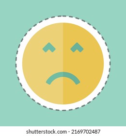 Sticker line cut Emoticon Angry Face. suitable for Emoticon symbol. simple design editable. design template vector. simple symbol illustration