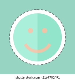 Sticker line cut Emoticon Smile. suitable for Emoticon symbol. simple design editable. design template vector. simple symbol illustration
