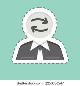 Sticker line cut Emotional Intelligence. related to Psychological symbol. simple illustration. emotions, empathy, assistance