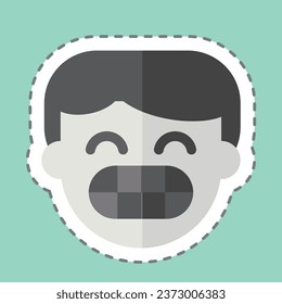 Sticker line cut Enamel. related to Dentist symbol. simple design editable. simple illustration