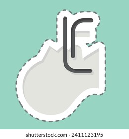 Sticker line cut Endotracheal Intubation. related to Respiratory Therapy symbol. simple design editable. simple illustration