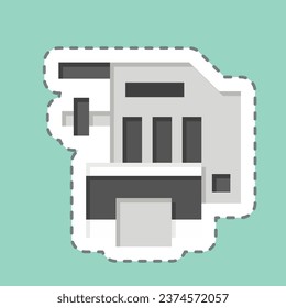 Sticker line cut Engine Cooling System. related to Car Maintenance symbol. simple design editable. simple illustration