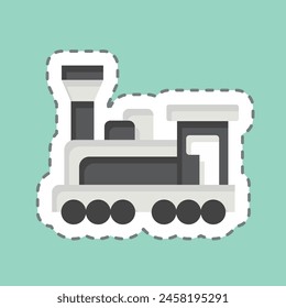 Sticker line cut Engine. related to Train Station symbol. simple design illustration