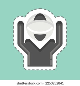 Sticker line cut Environmental. related to Volunteering symbol. Help and support. friendship