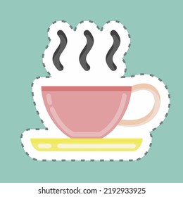 Sticker line cut Espresso. suitable for education symbol. simple design editable. design template vector. simple illustration