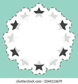 Sticker line cut EU Stars. related to Stars symbol. simple design editable. simple illustration. simple vector icons